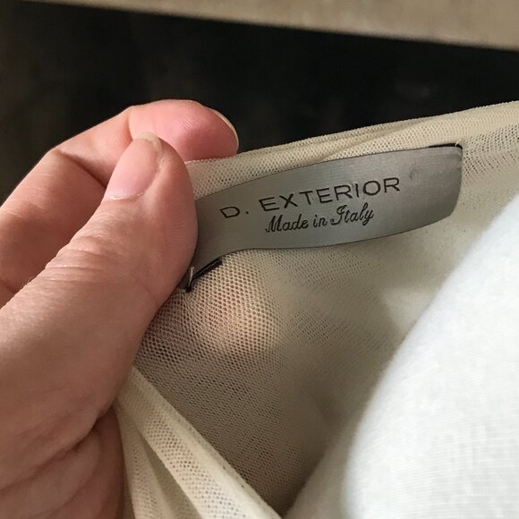 'D. Exterior' Black/Gray Flower Design on Cream Tank Top - Size XL - Picture 4 of 4